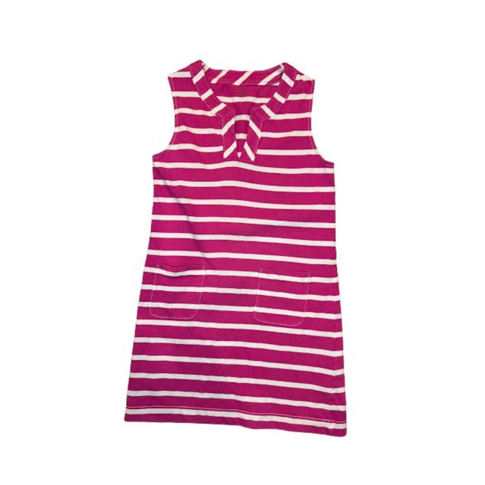 Kate Spade Tropez pink white stripe dress sleeveless large soft casual